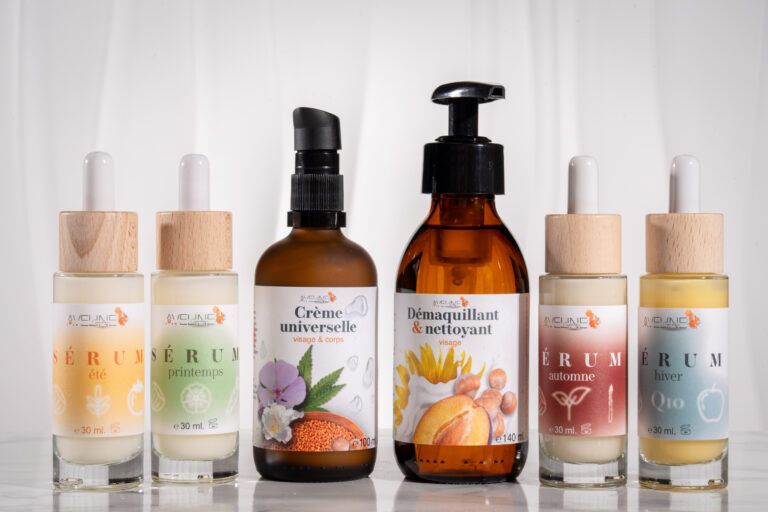 Gamme complète des cosmétiques naturels suisses Aveline